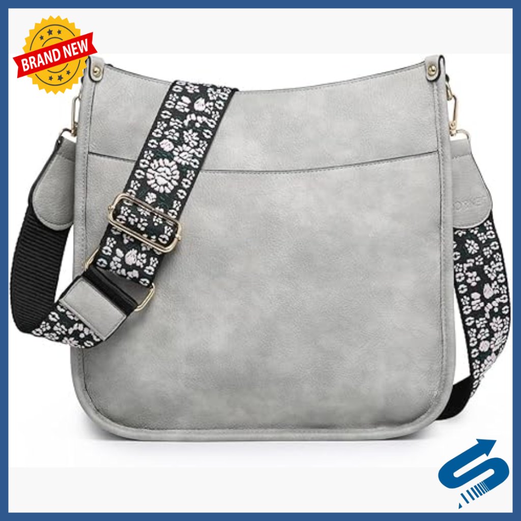 Vegan Leather Crossbody Hobo Bag With Adjustable Strap, 12x11